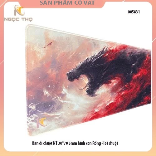Bàn di chuột NT 30*70 3mm hình con Rồng - lót chuột