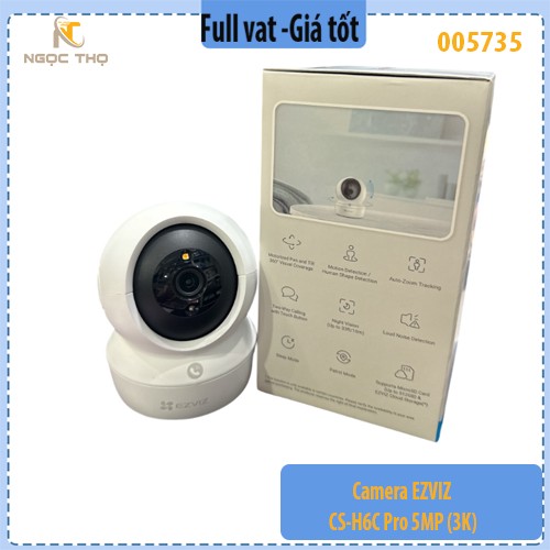 Camera EZVIZ CS-H6C Pro 5MP (3K) – Quay Quét 360° – Có Màu Ban Đêm – Đàm Thoại 2 Chiều – Chính hãng - full vat