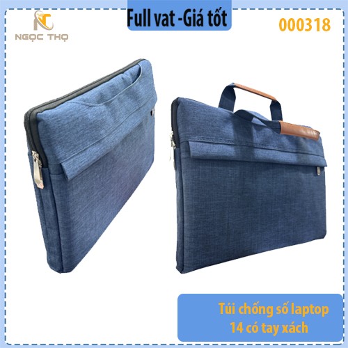 Túi chống sốc Laptop 14" có tay xách – Xanh Navy – Gọn đẹp, lịch lãm – Zin – Full VAT