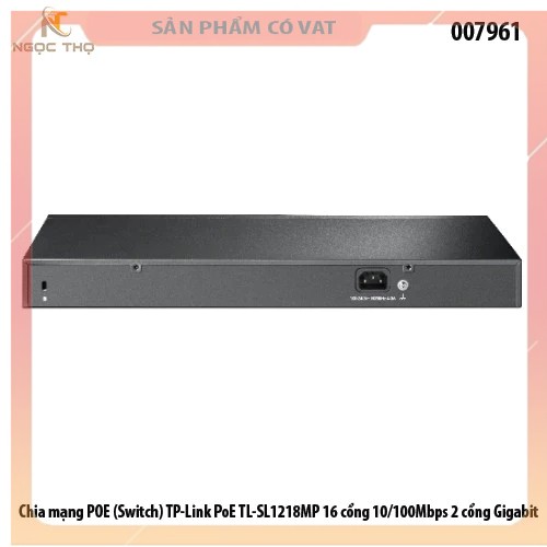 Chia mạng POE TP-Link TL-SL1218MP 16 cổng 10/100Mbps (Switch) | Switch POE TL-SL1218MP chính hãng giá rẻ