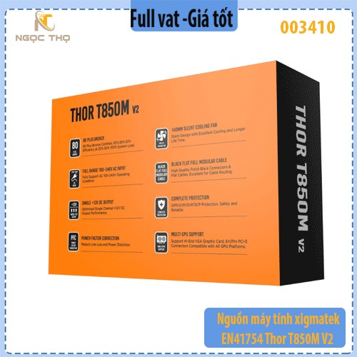 Nguồn Máy Tính Xigmatek THOR T850M v2 (EN41754) – 850W - 80 Plus Bronze • Full Modular • Hàng chính hãng – Full VAT