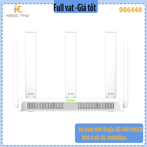 Bộ phát WiFi Ruijie RG-EW3000GX – WiFi 6 3000Mbps – 5 Ăng-ten – Dual WAN – Chính hãng – Full VAT