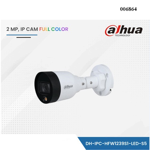Camera IP Dahua DH-IPC-HFW1239S1-LED-S5 2MP – Full Color ban đêm – Hỗ trợ POE – Chống nước – Hàng chính hãng – Full VAT