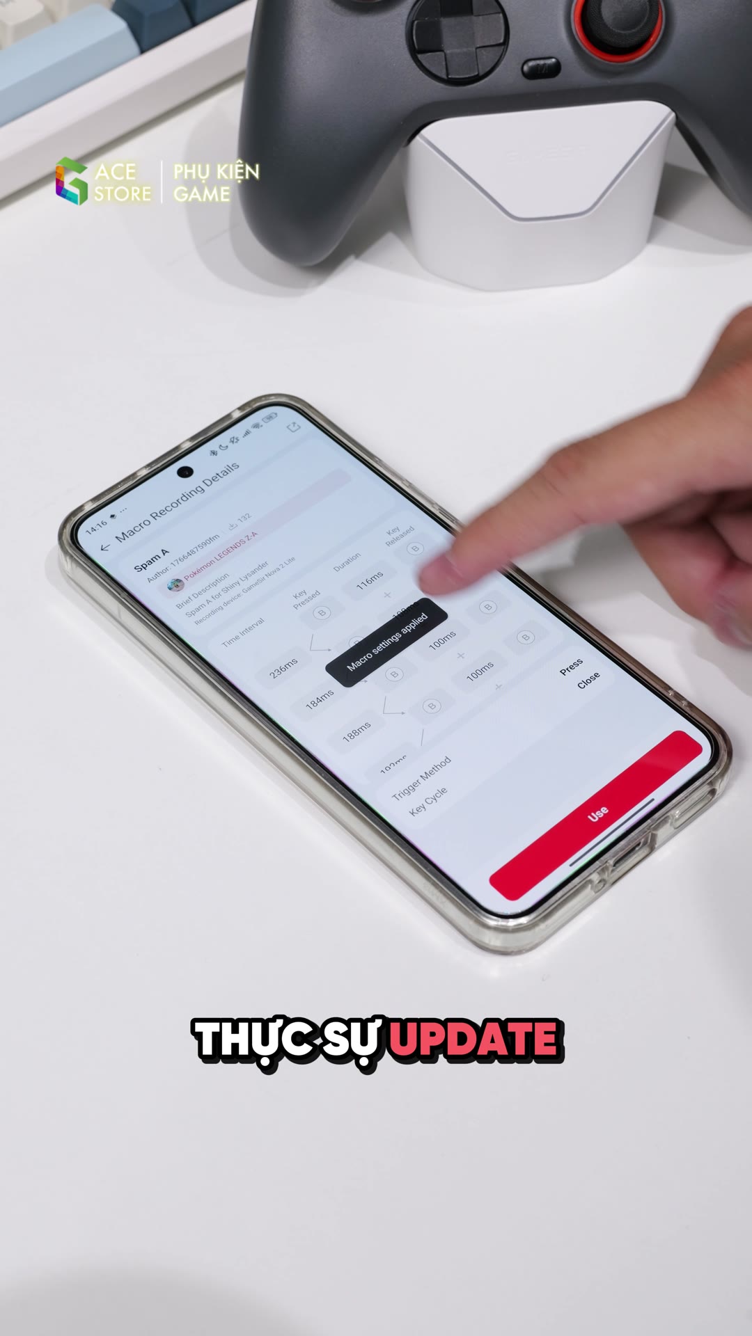 Ví dụ Macro Spam cho game Pokemon trên Nova Lite 2