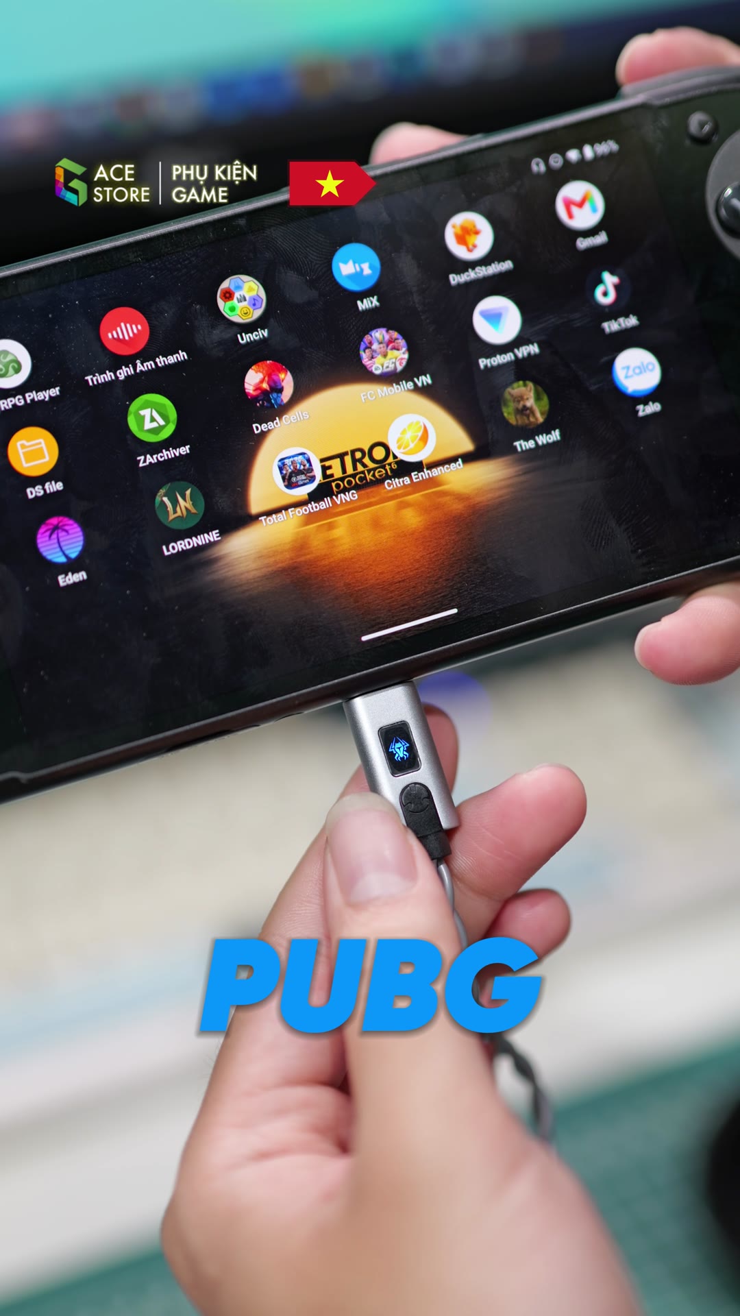 Đèn hiển thị màu xanh dương ở chế độ PUBG