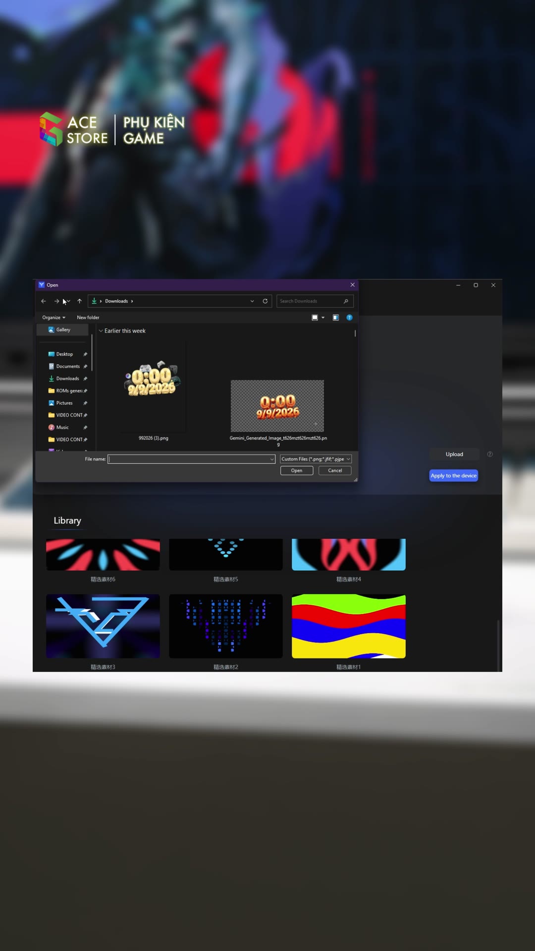 Giao diện tải lên ảnh GIF cá nhân trong app