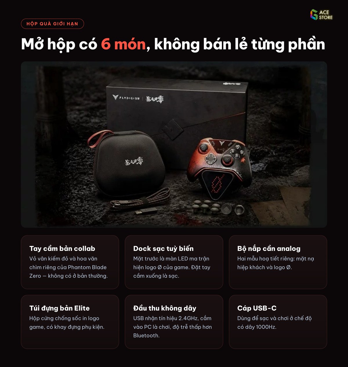 Hộp quà giới hạn Phantom Blade Zero gồm 6 món