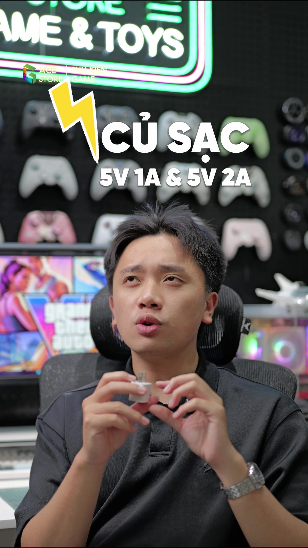 Củ sạc 5V 1A an toàn cho tay cầm