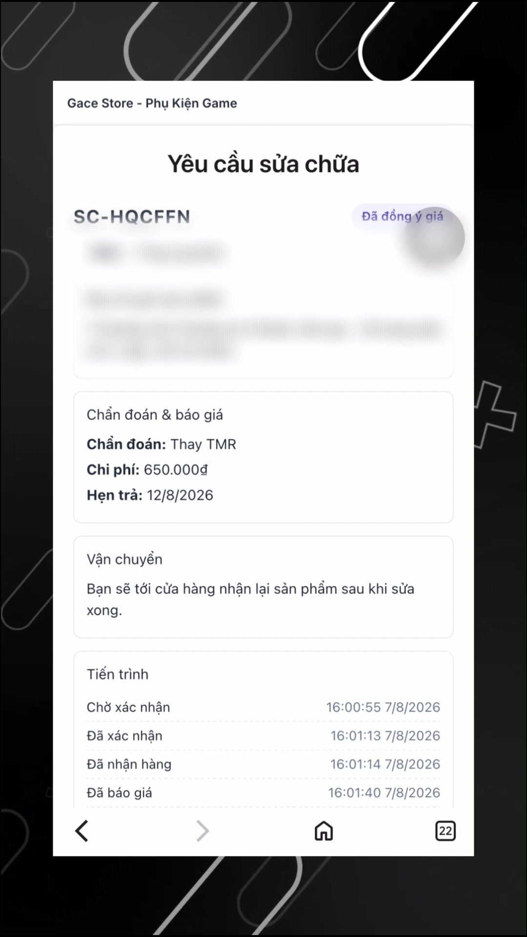 Dịch vụ sửa chữa tay cầm Gace Store