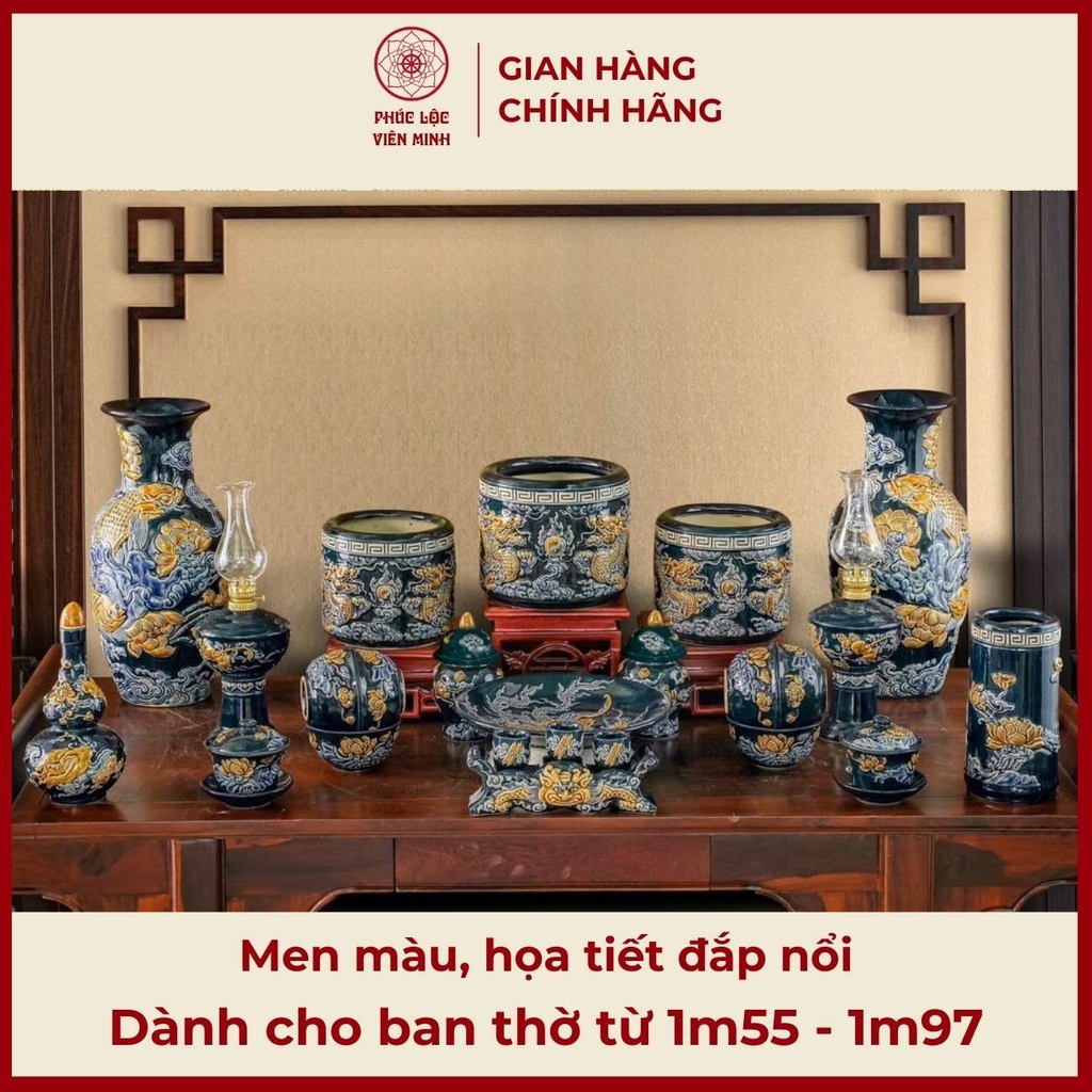 BỘ THỜ XANH COBAN GỐM