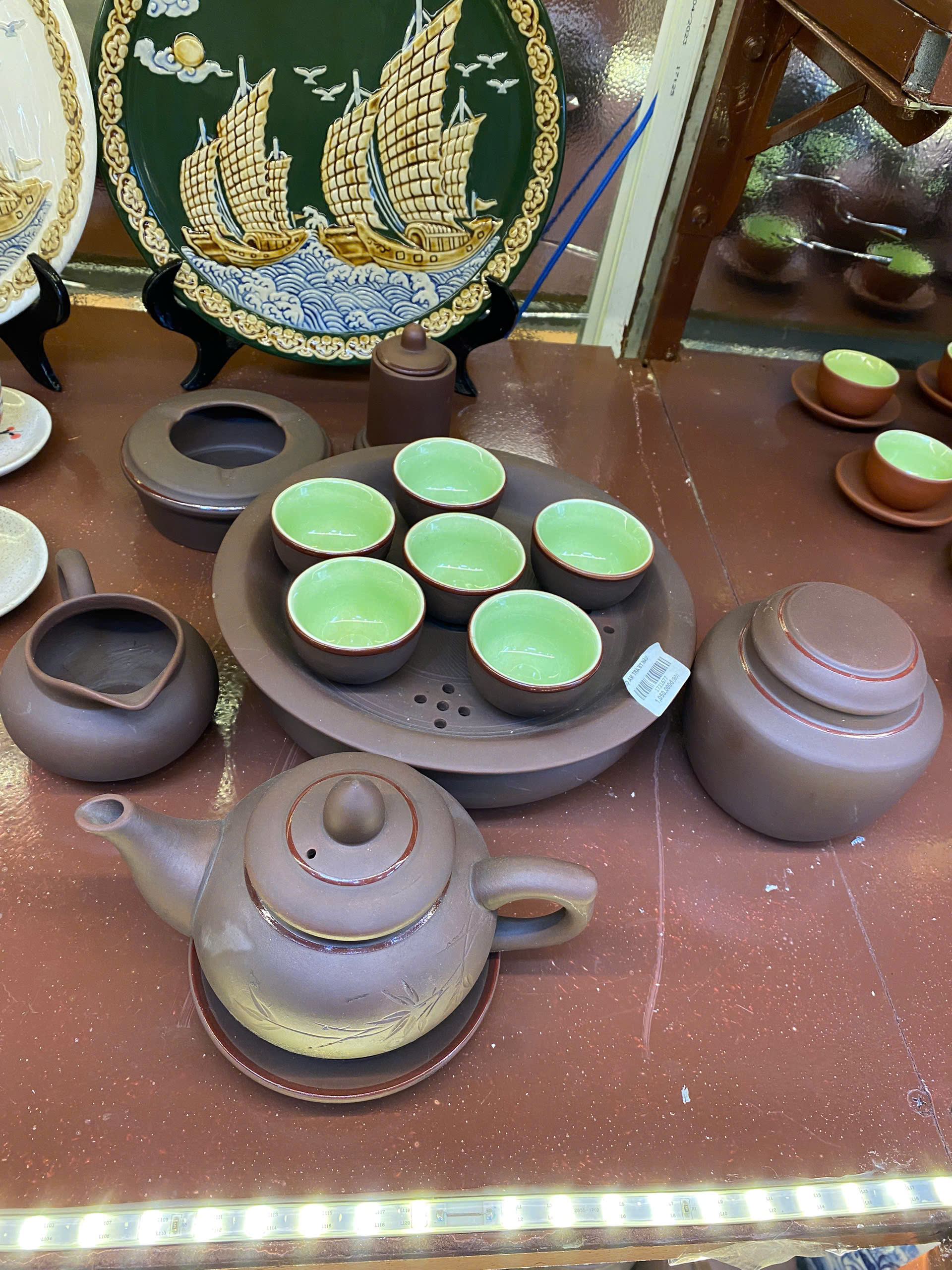 BỘ ẤM TRÀ GỐM NÂU