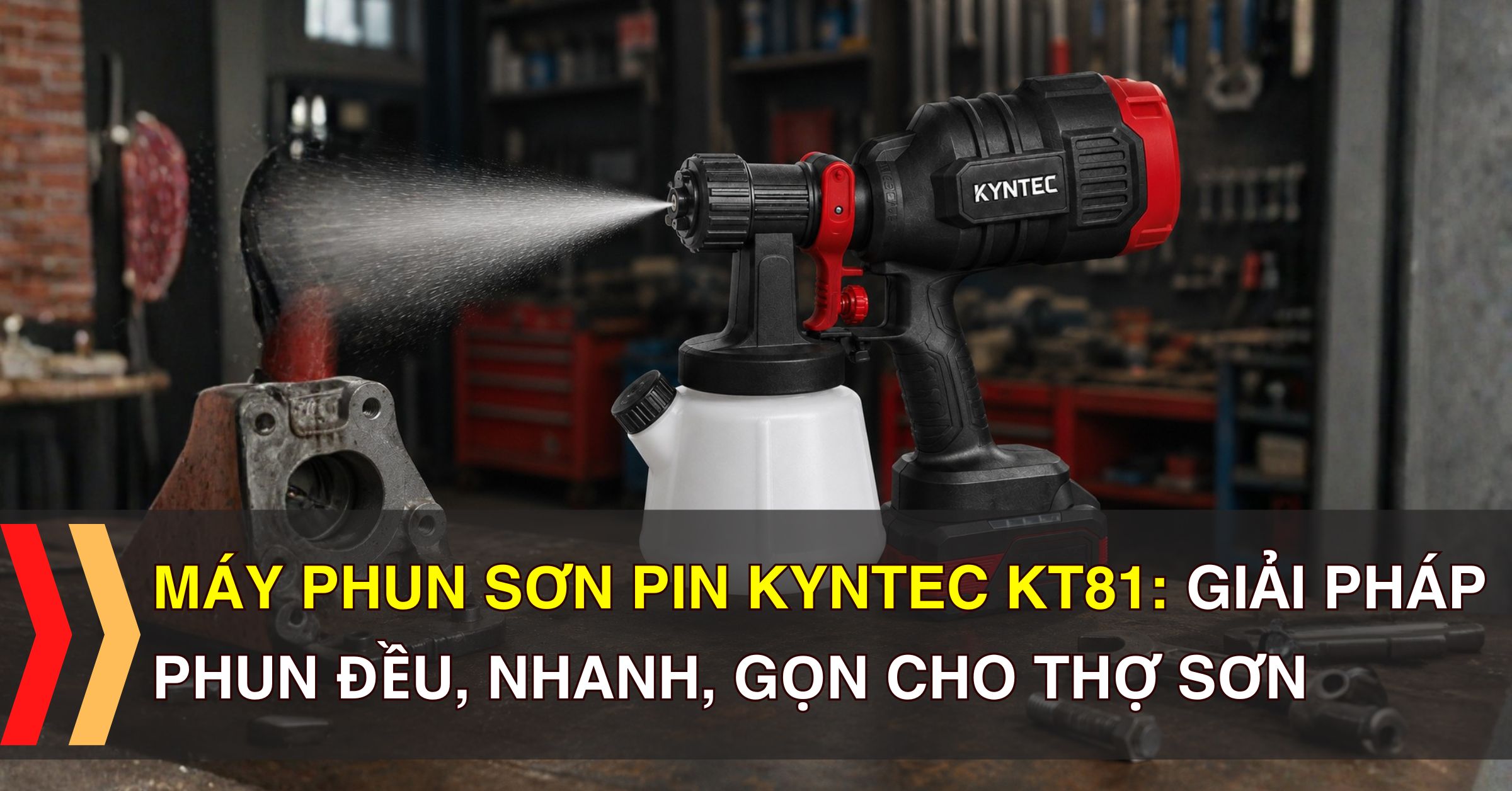 Máy Phun Sơn Pin Kyntec KT81: Giải Pháp Phun Đều, Nhanh, Gọn Cho Thợ Sơn