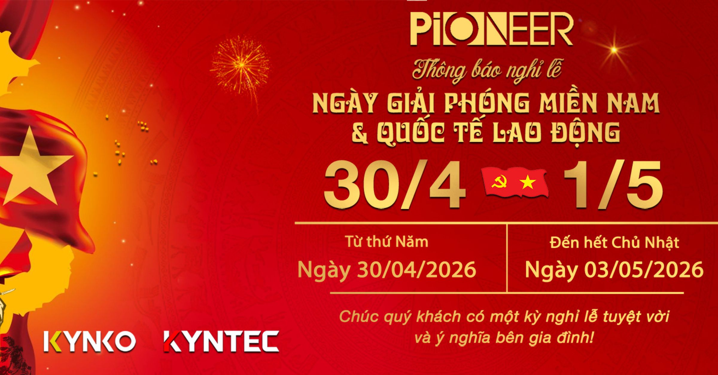 Kyntec Power Tools Thông Báo Lịch Nghỉ Lễ 30/4 - 1/5/2026