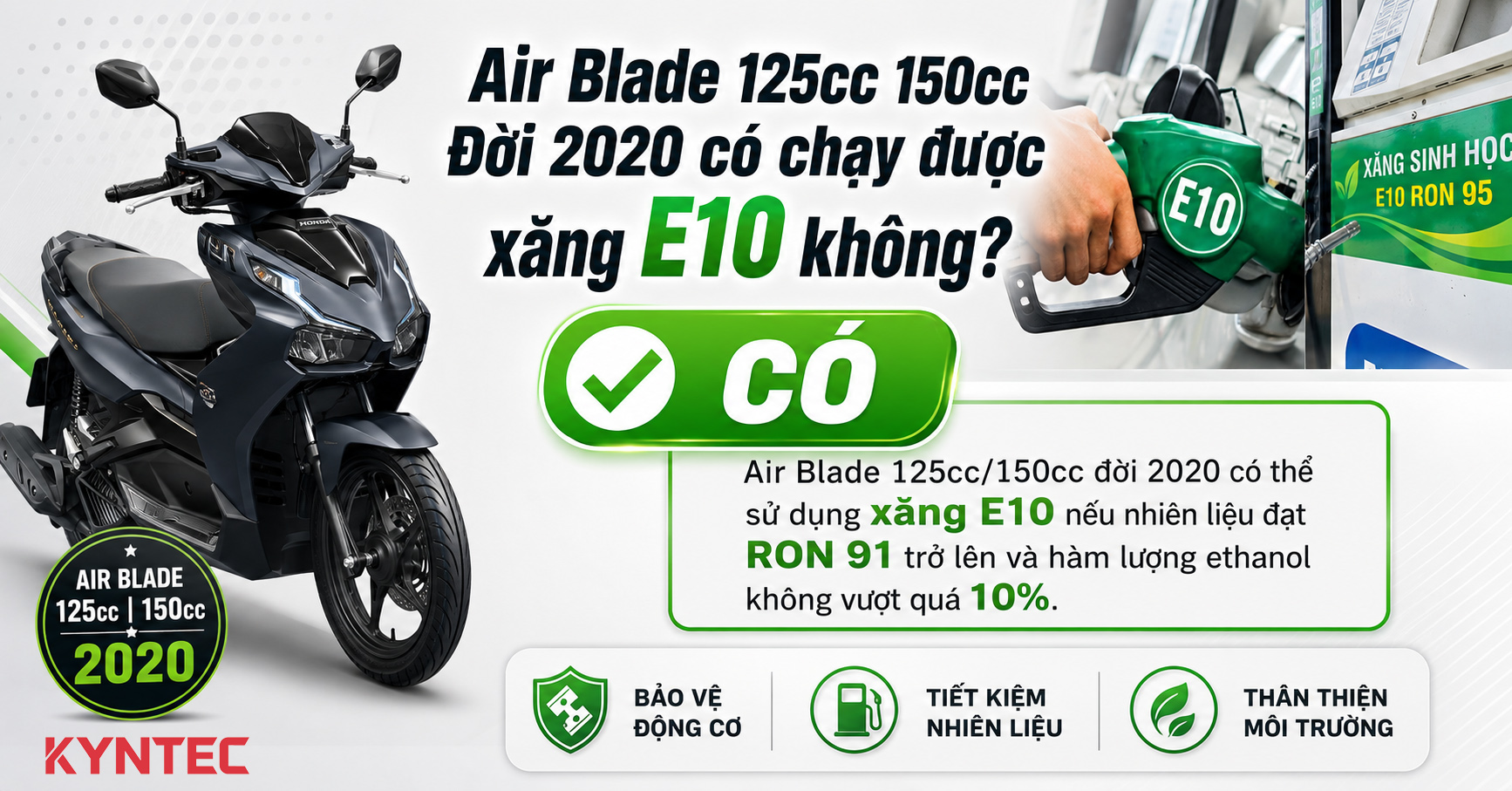 Air Blade 125cc 150cc 2020 Chạy Xăng E10 Được Không?