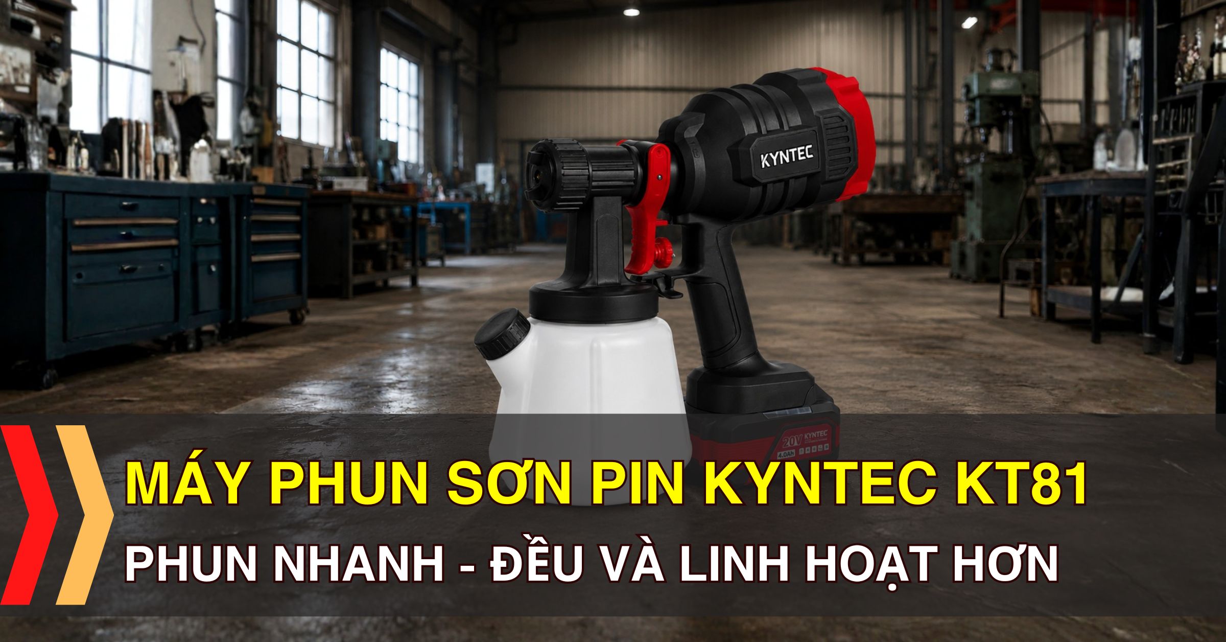 Kyntec KT81 Máy Phun Sơn Pin Phun Đều Gọn Nhẹ Cho Thợ Sơn