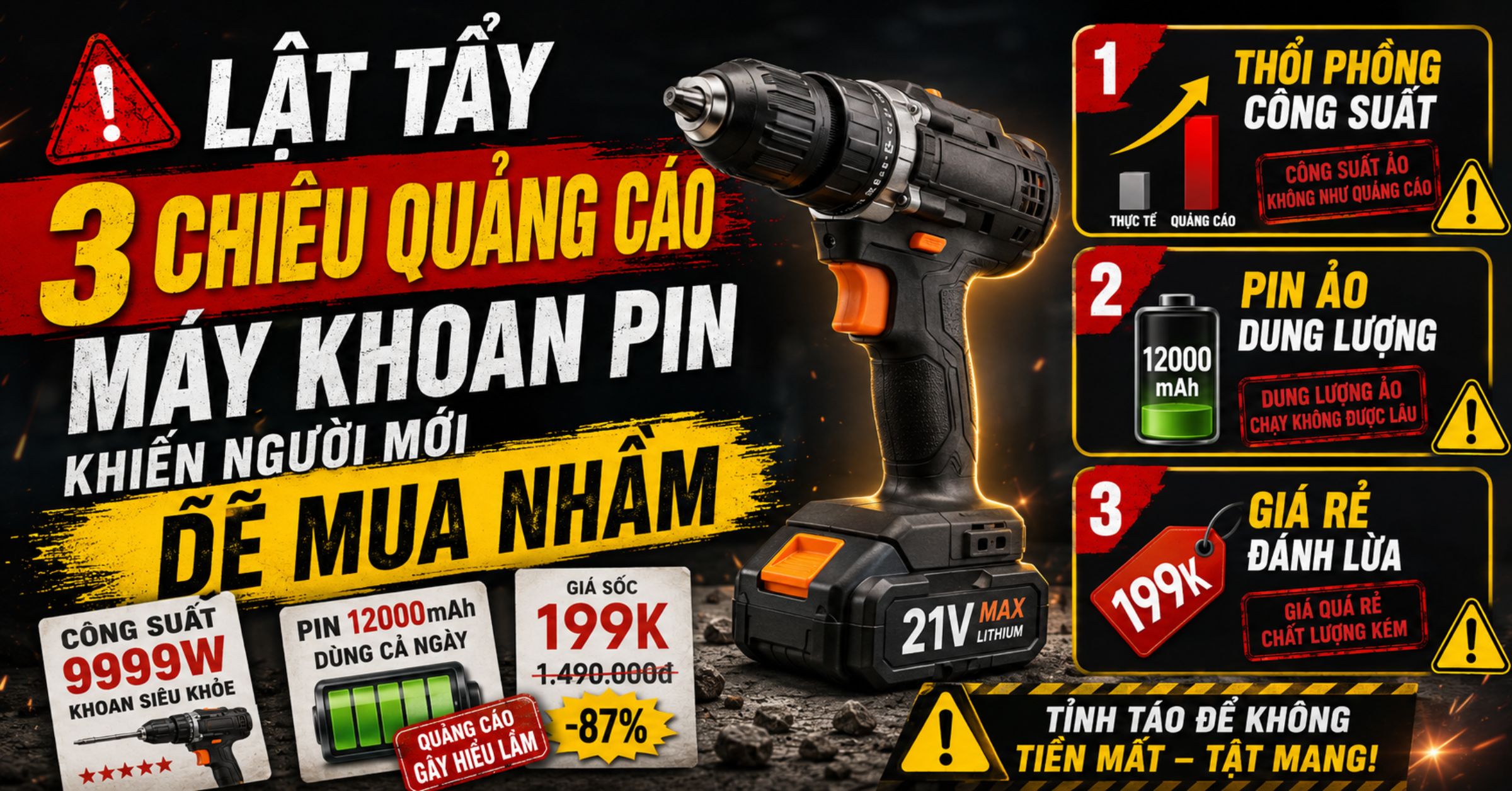 Cách tránh mua nhầm máy khoan pin khi chọn mua online