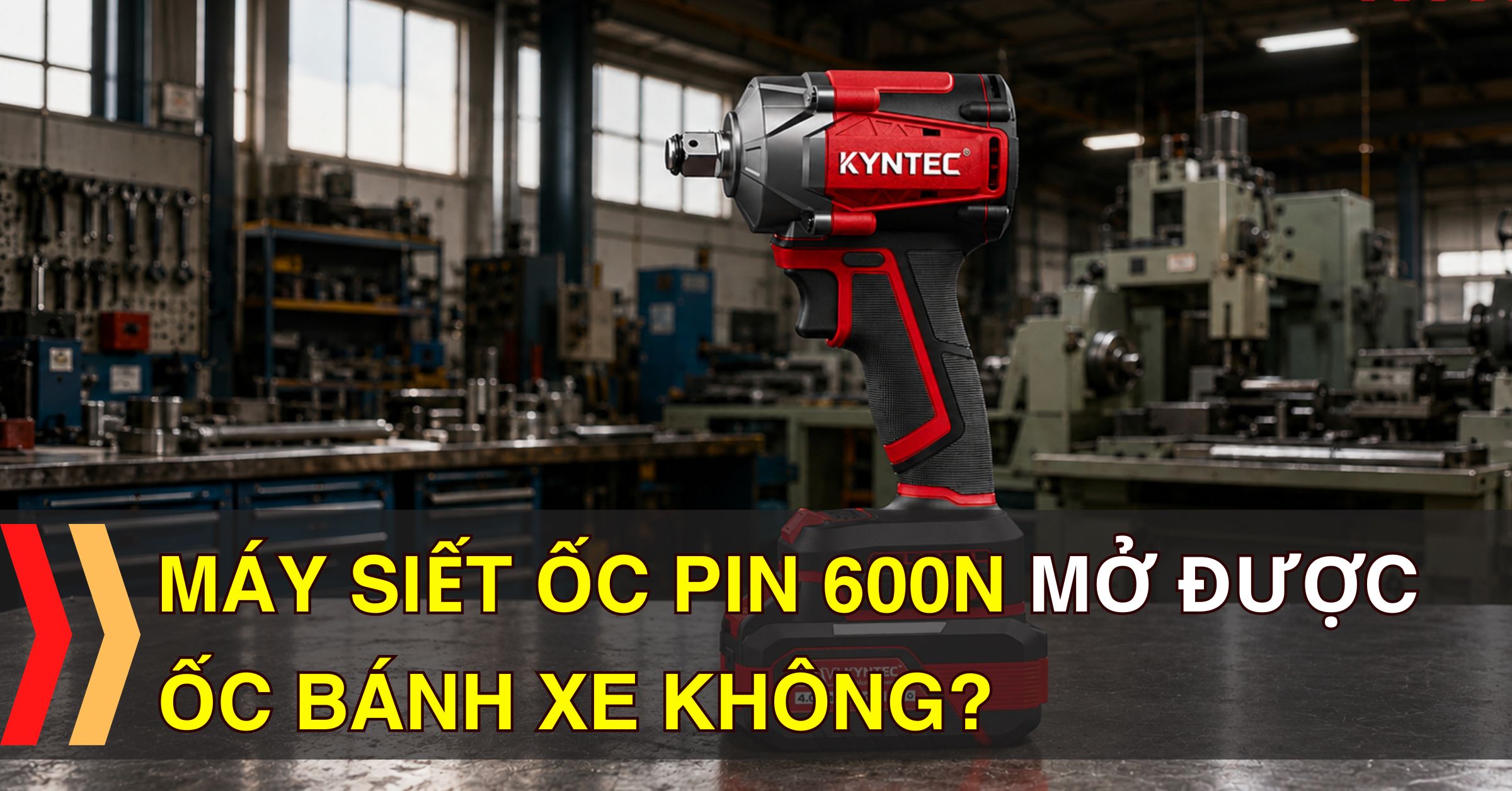 Máy Siết Ốc Pin 600N Mở Được Ốc Bánh Xe Không Kyntec KT71