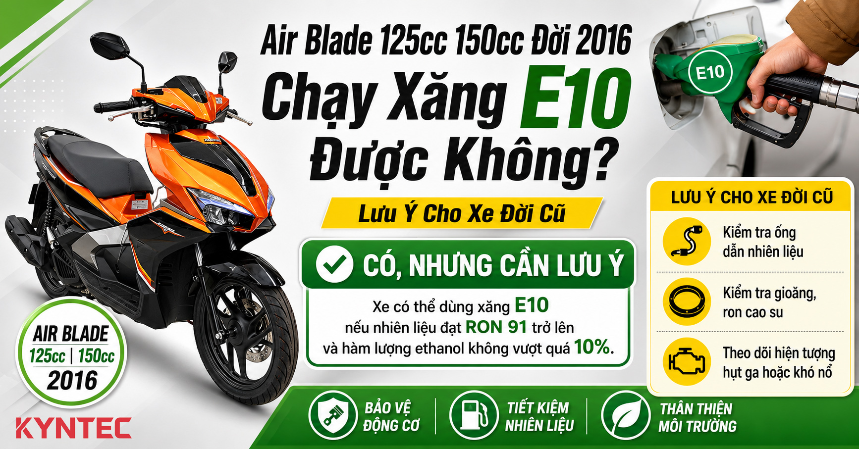 Air Blade 125cc 150cc 2016 chạy xăng e10