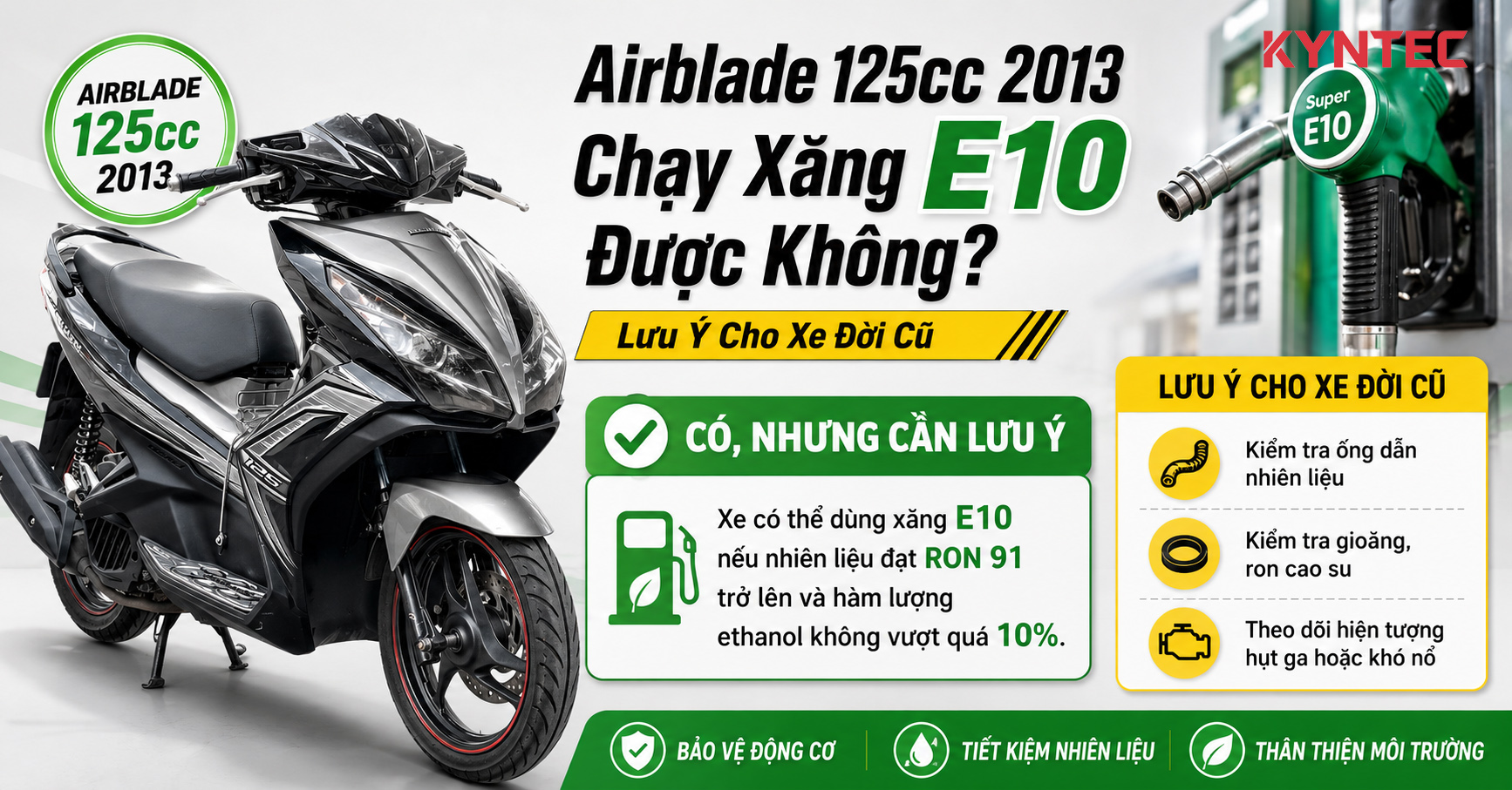 Airblade 125cc 2013 Chạy Xăng E10 Được Không