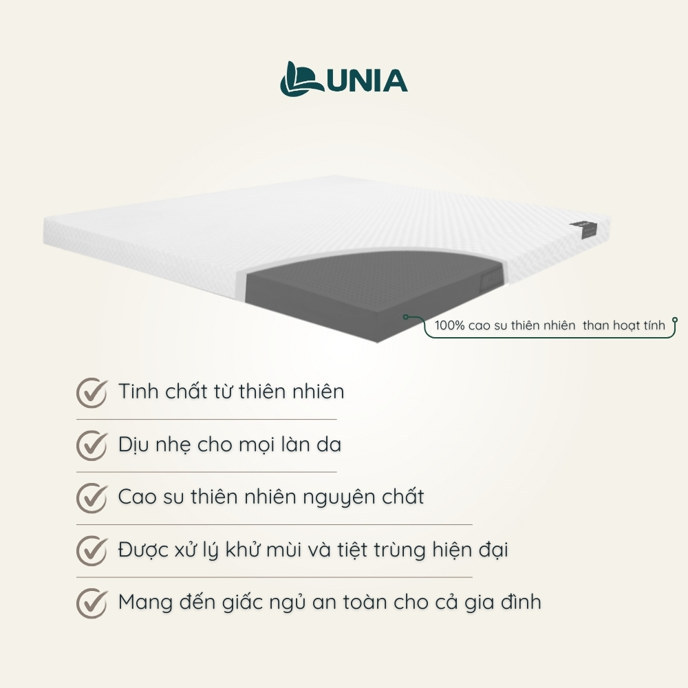 Nệm cao su thiên nhiên Than Hoạt Tính