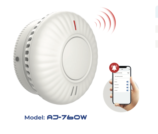 Đầu Báo Cháy Khói Đế Wifi AJ-760W – Giám Sát An Toàn Từ Xa Qua Điện Thoại