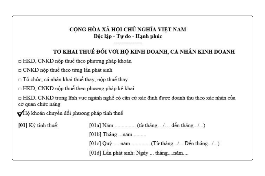 Hướng dẫn chuyển đổi phương pháp tính thuế từ hộ khoán sang hộ kê khai trên cổng dịch vụ công