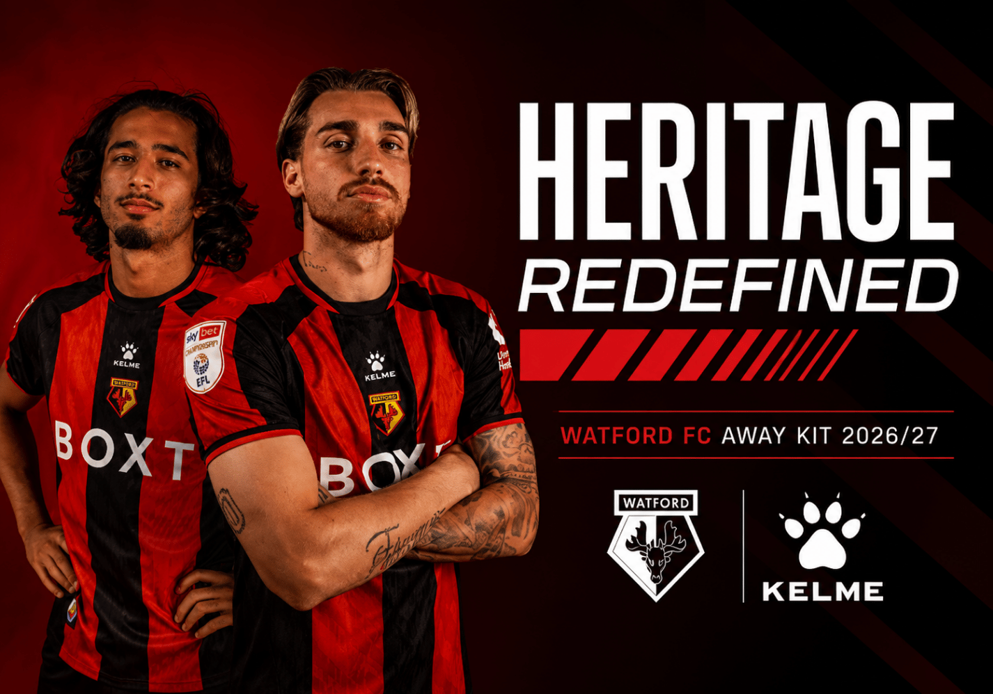 Heritage Redefined: Kelme tái hiện di sản Watford trên áo sân khách 2026/27