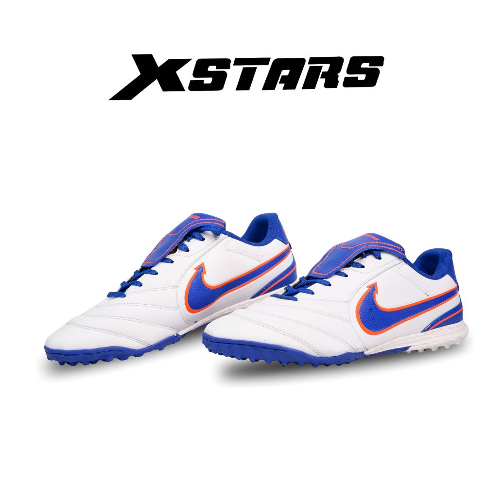 Giày Đá Banh Giá Sỉ XSTARS VICTORY Trắng Xanh Cam