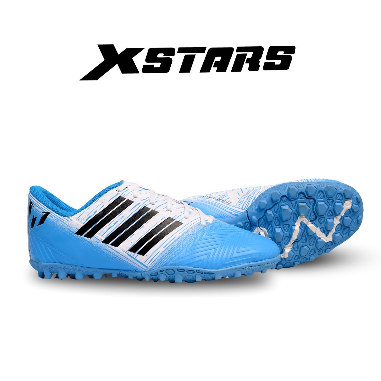 Giày đá bóng messi X-STARS Xanh Trắng