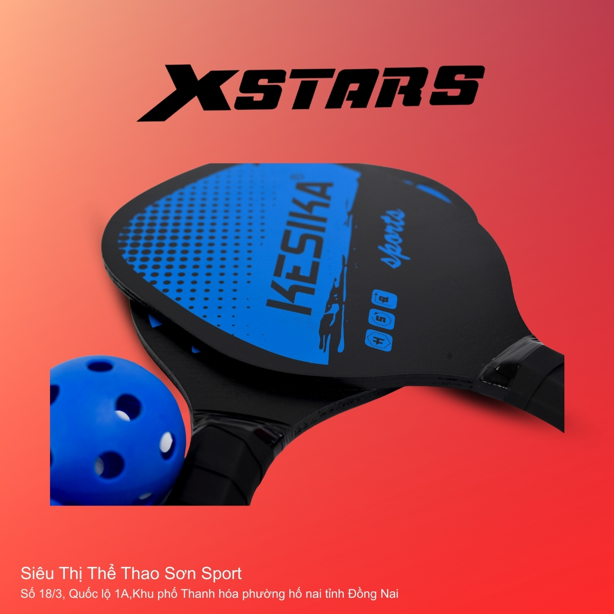 Vợt Pickleball Kesika XSTARS – Xanh Dương