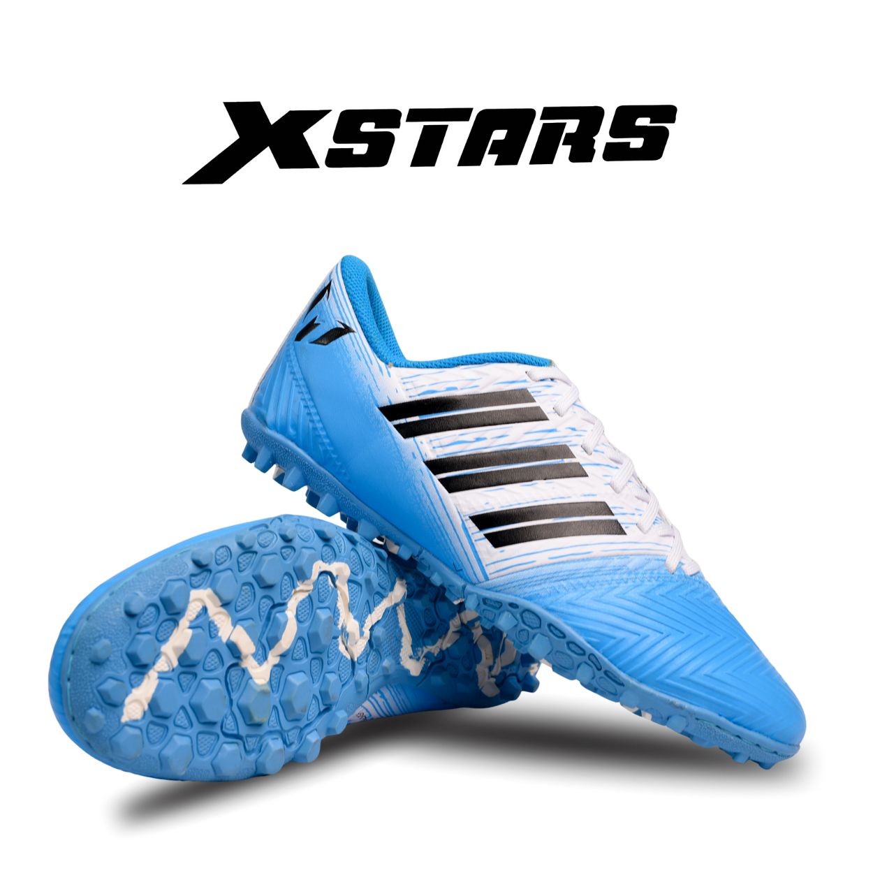 Giày đá bóng messi X-STARS Xanh Trắng