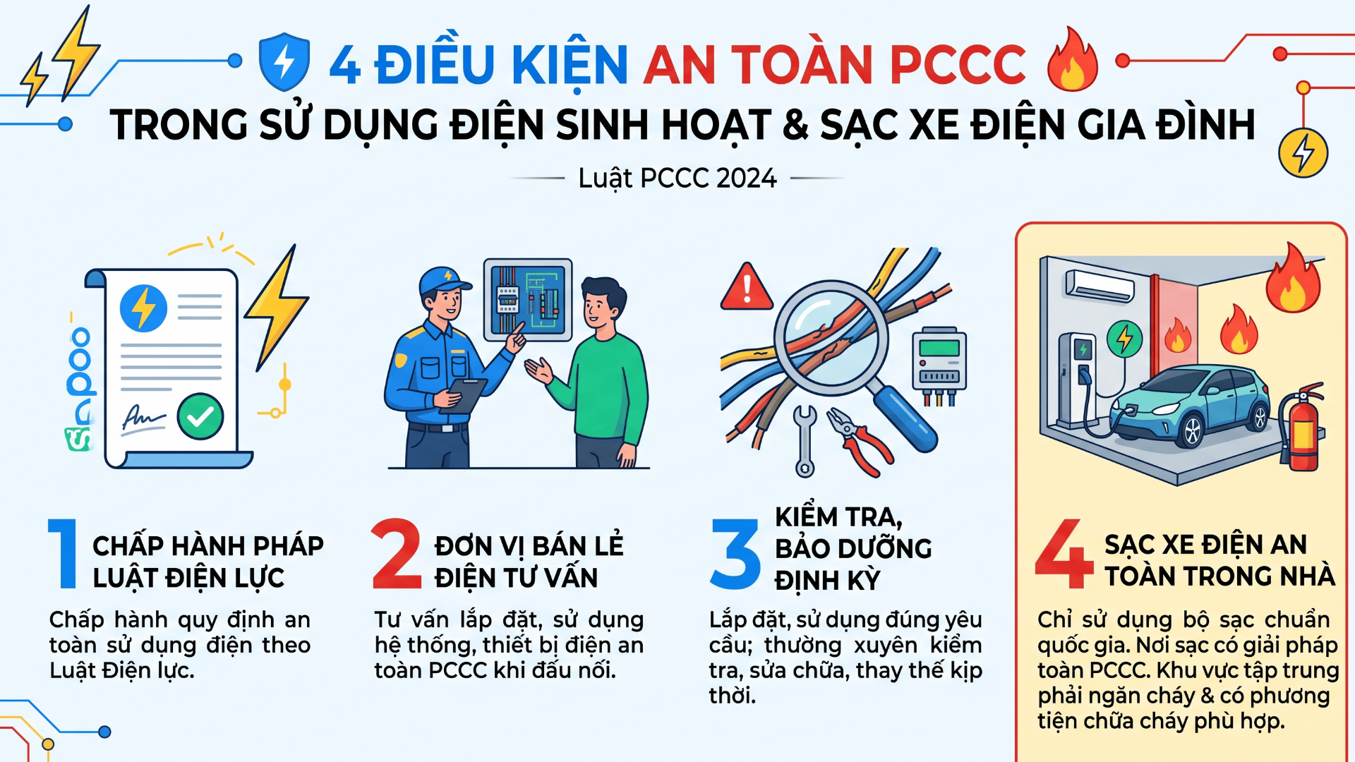 Quy Định An Toàn PCCC Trong Sử Dụng Điện Mới Nhất (Điều 24)