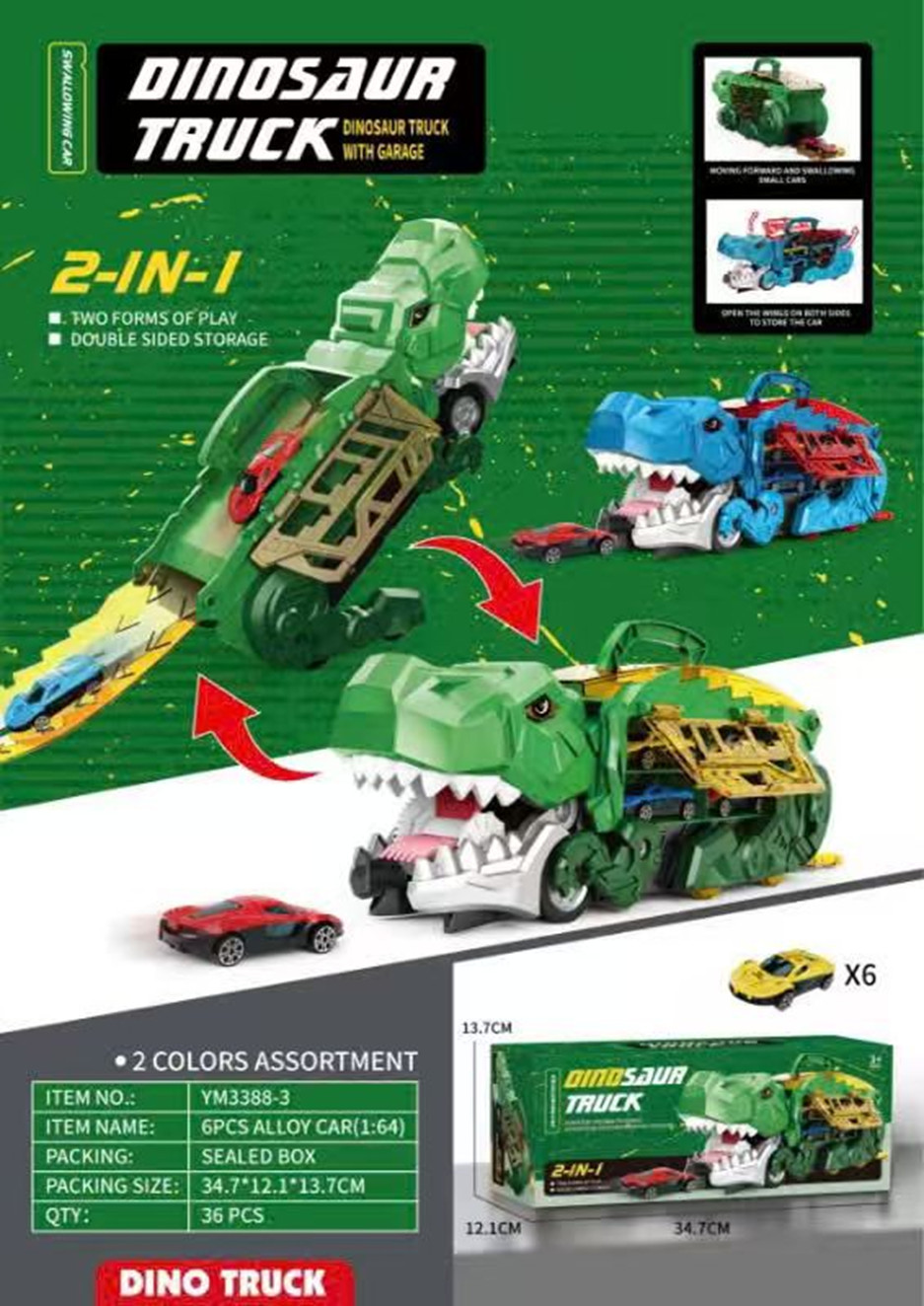 ĐCN - Khủng long chở xe mẫu 6 xe mã YM3388-3