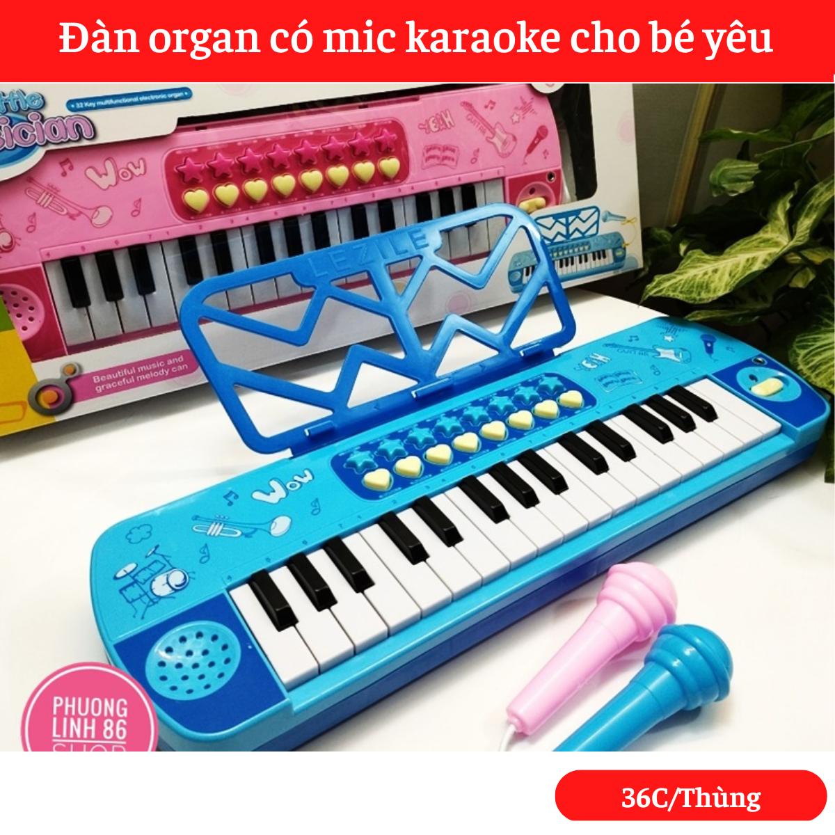 ĐCN - Đàn piano có mic Xanh mã 3206