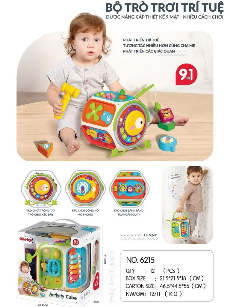 ĐCN - Khối đồ chơi phát nhạc 9in1 mã 6216