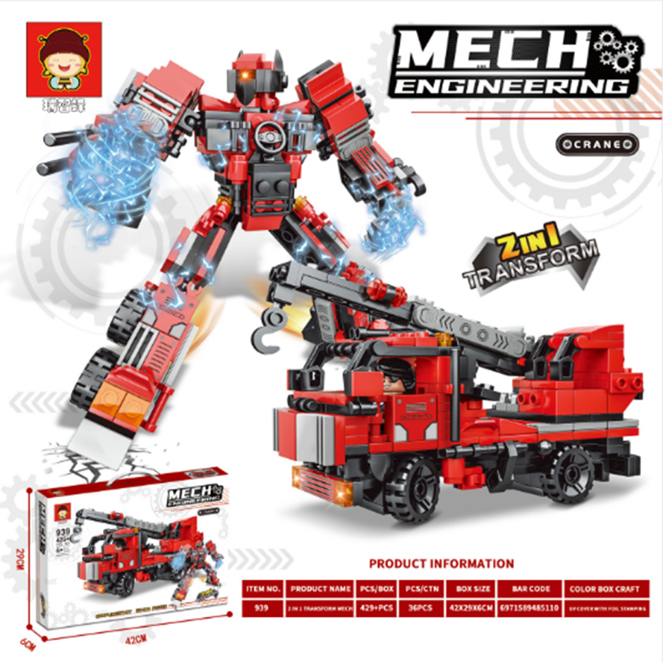 ĐCN - Bộ xếp hình xe cẩu biến hình robot 429pcs mã 939