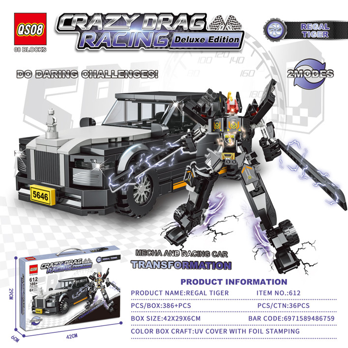 ĐCN - Bộ xếp hình xe ô tô biến hình robot 386pcs mã 612