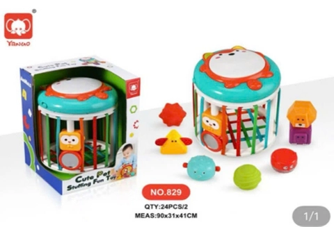 ĐCN - Hộp đan dây hình trụ màu Xanh mã 829