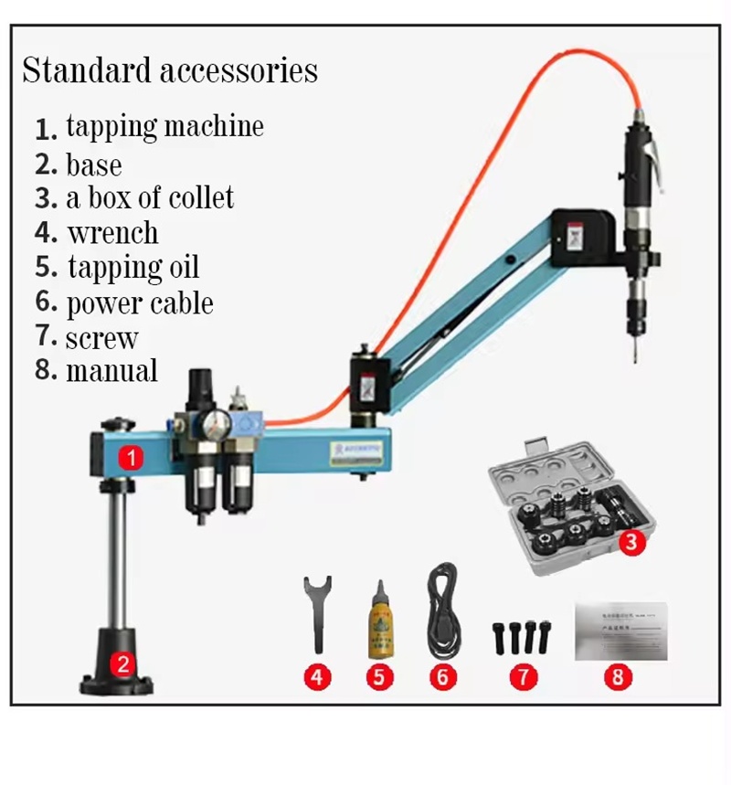 Máy taro khí nén cần linh hoạt M2–M6