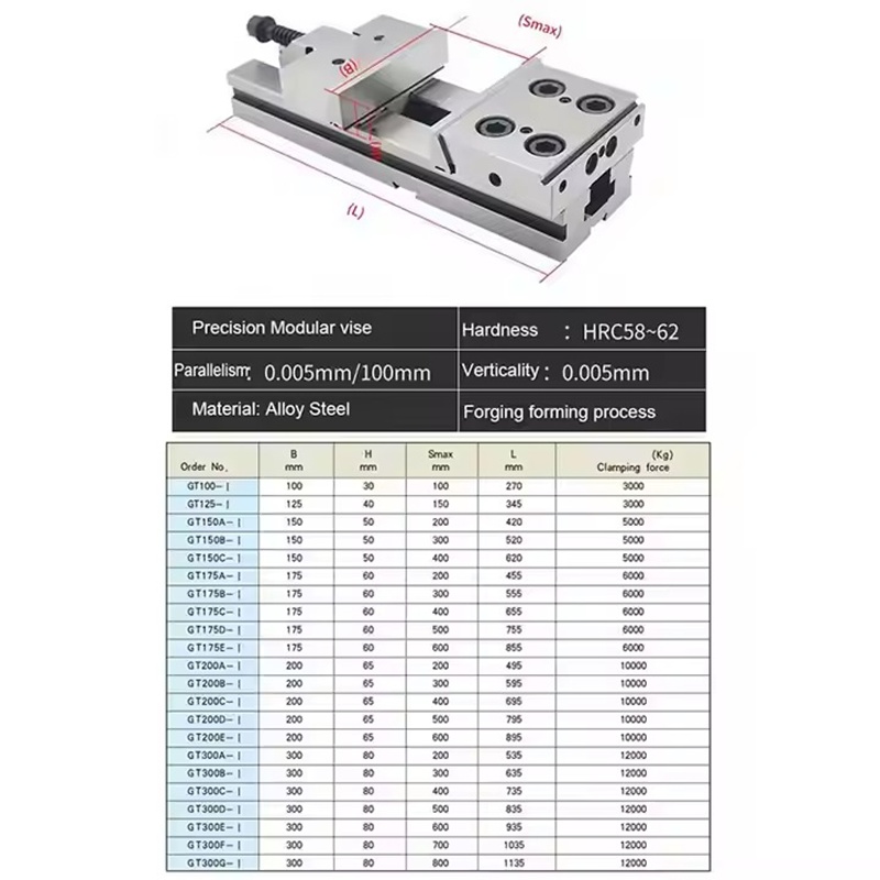 Ê tô cơ GT300×400 12 inch. Vise phay mô-đun chính xác