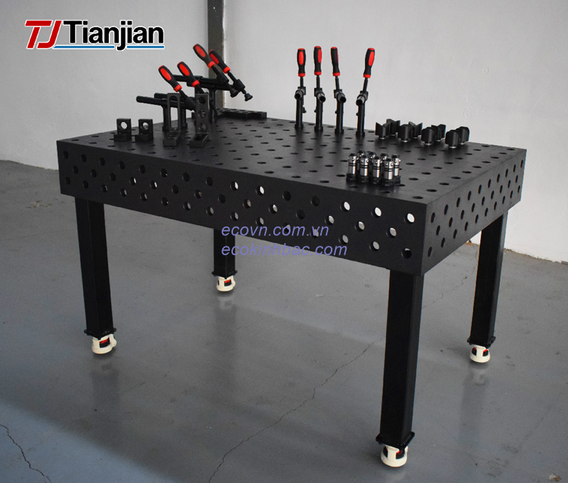 Bàn Gá Hàn Thép 3D D28 1200×1200mm Dùng Trong Cơ Khí Chính Xác
