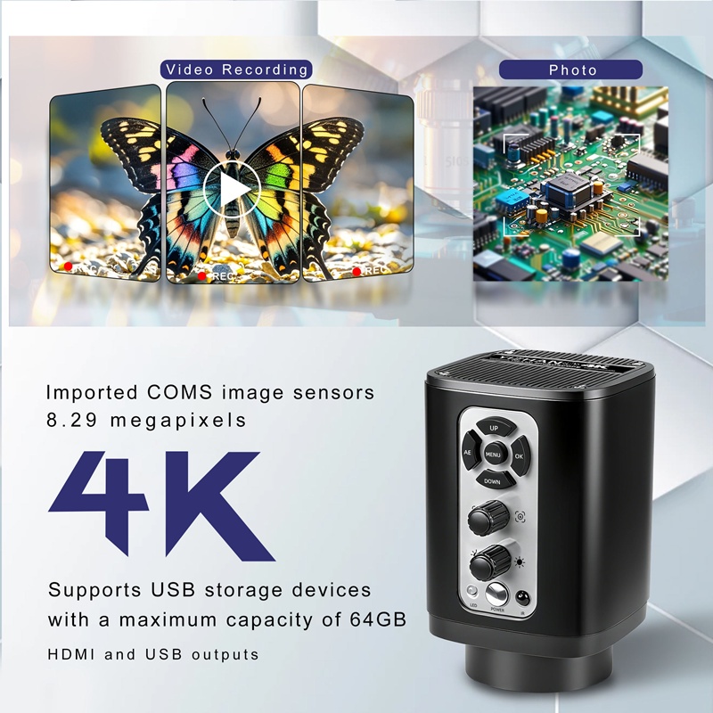 Kính hiển vi kỹ thuật số 4K Sony CMOS 8.29MP