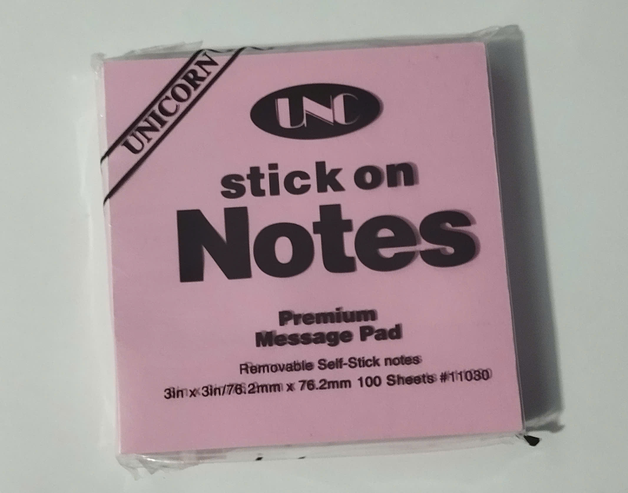 Giấy note Stick On UNC 3x3 – Giấy ghi chú vuông 7.6x7.6cm, dán tiện lợi, màu đẹp, học sinh văn phòng