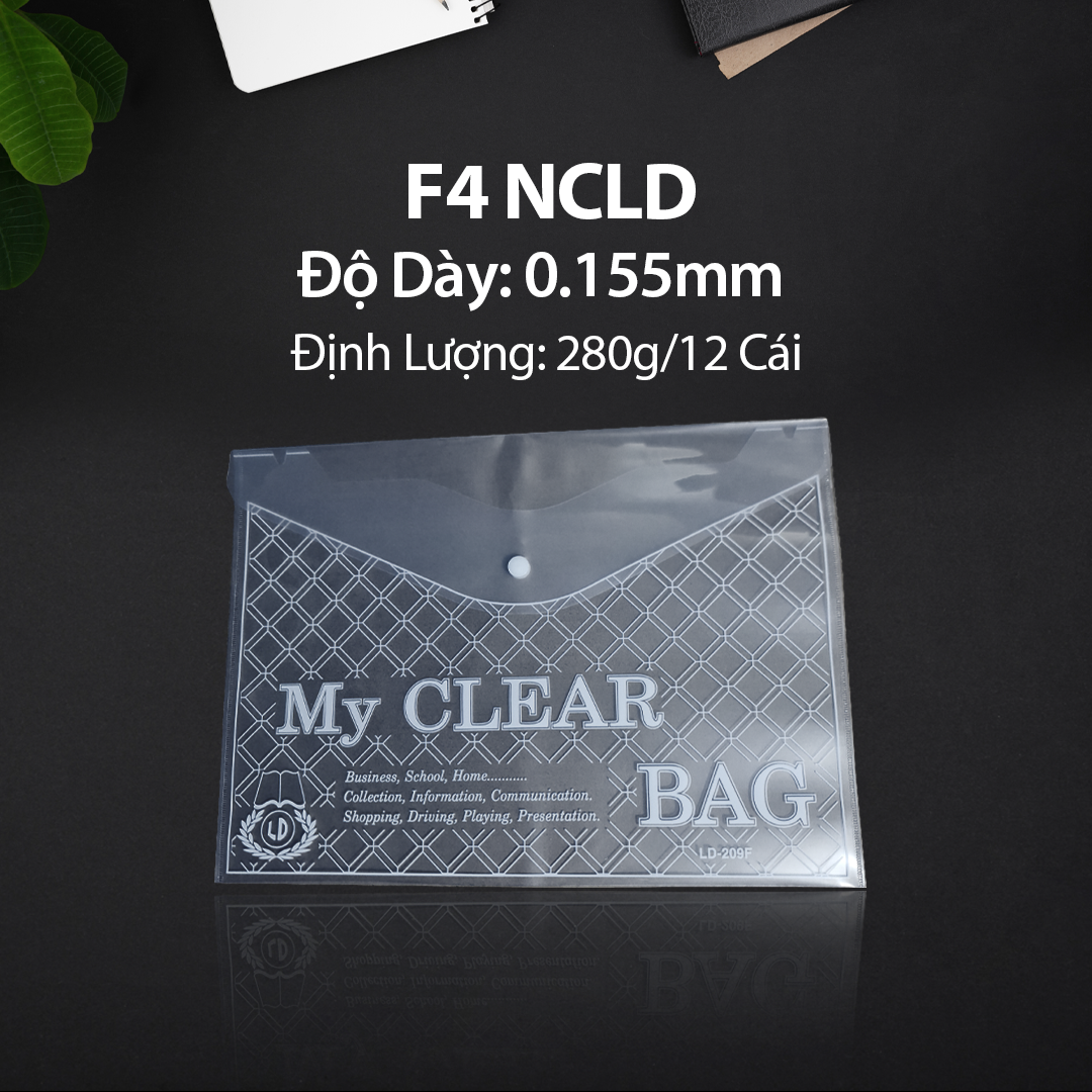 Bìa 1 Nút My Clear F4 LD NC – Xấp 12 Cái (T/960)