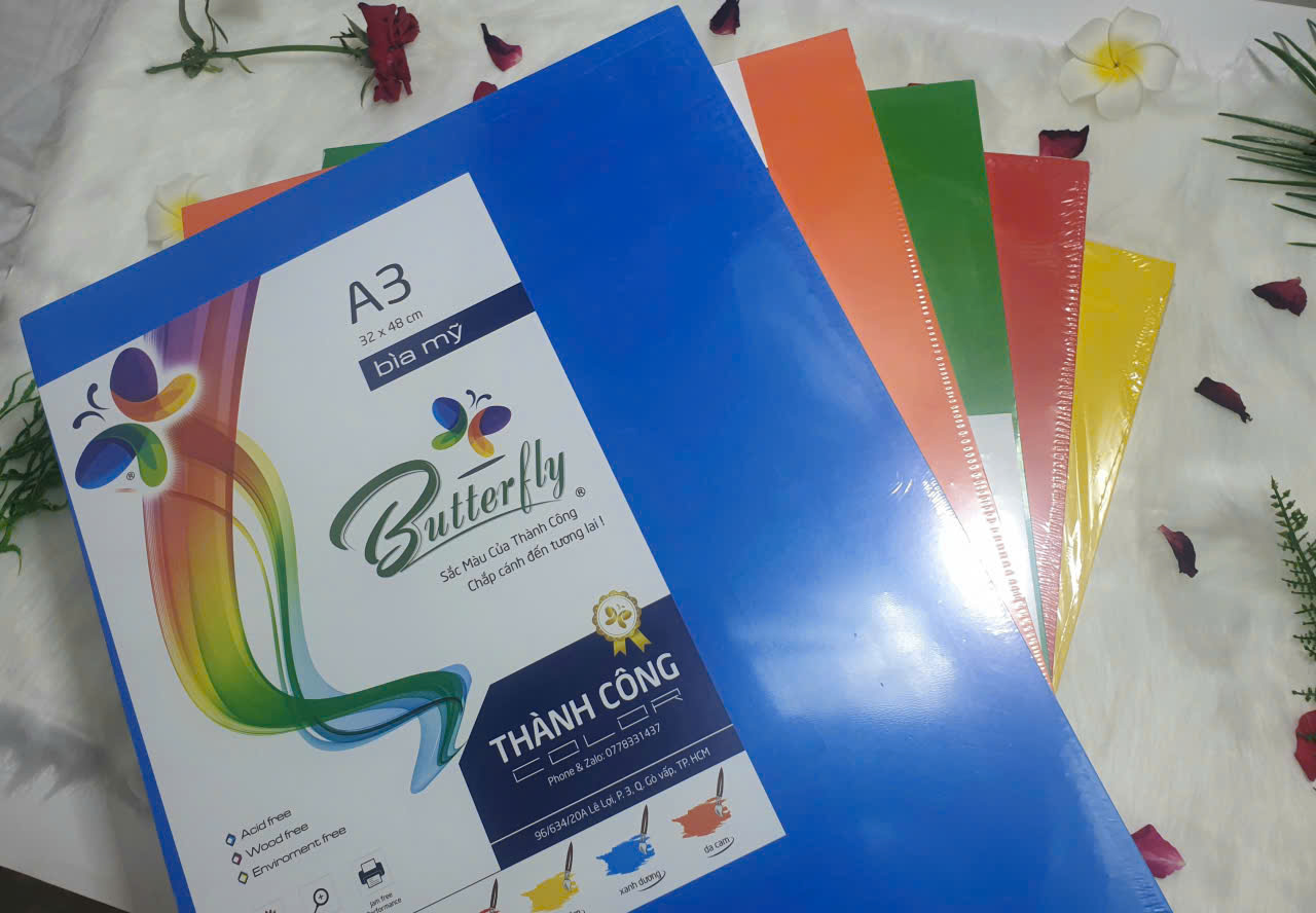 Bìa Mỹ Khổ A3 ĐL 230gsm Xấp 100 Tờ Đủ Màu – Giấy bìa cao cấp cho in ấn và mỹ thuật