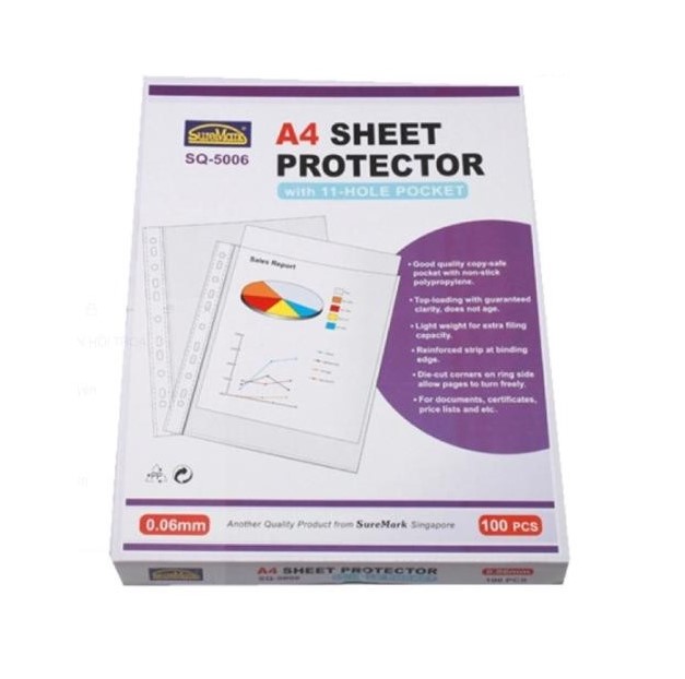 Bìa nhựa lưu hồ sơ loại mỏng - Suremark SQ5006( Bìa lỗ)