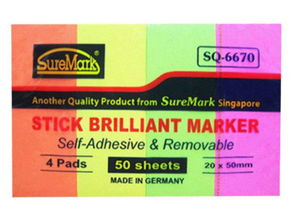 Giấy note 4 màu Suremark SQ 6670