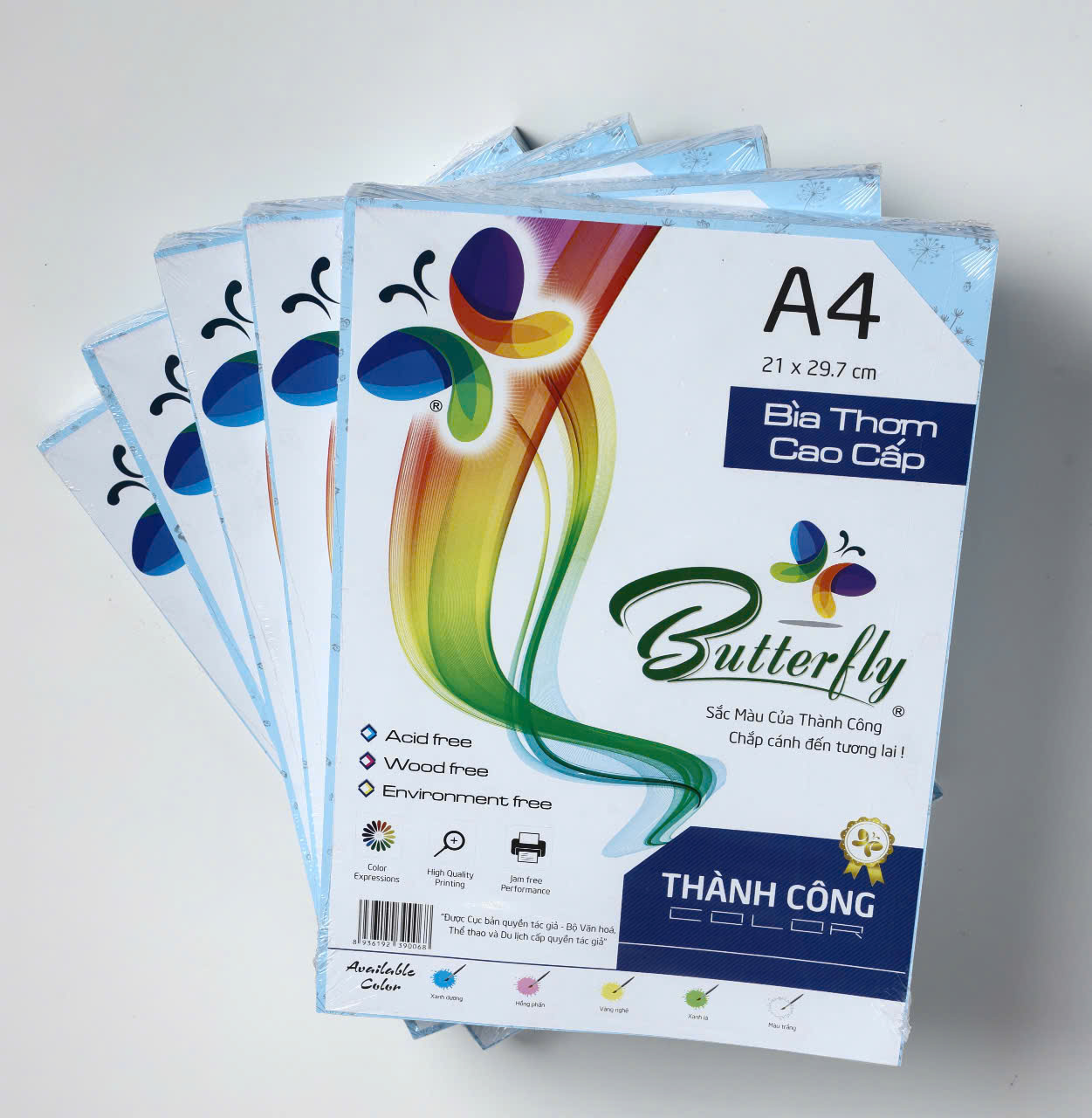 Bìa Thơm Mỏng Khổ A4 ĐL 90gsm Xấp 250 Tờ – Giấy bìa nhẹ cho hồ sơ, in ấn và học tập