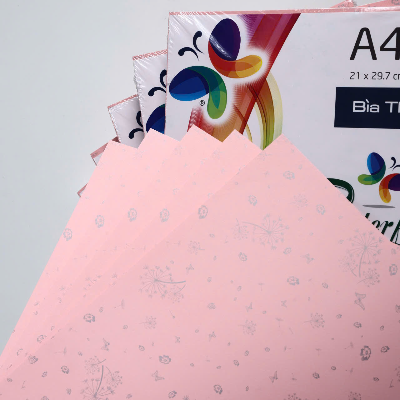 Bìa Thơm Mỏng Khổ A4 ĐL 90gsm Xấp 250 Tờ – Giấy bìa nhẹ cho hồ sơ, in ấn và học tập