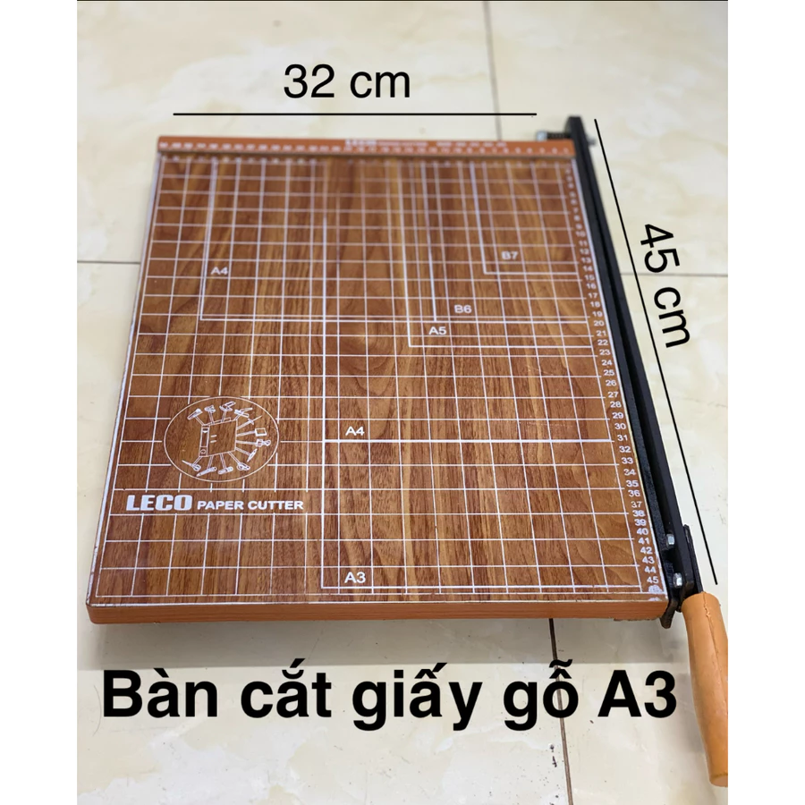Bàn cắt giấy gỗ Leco A3